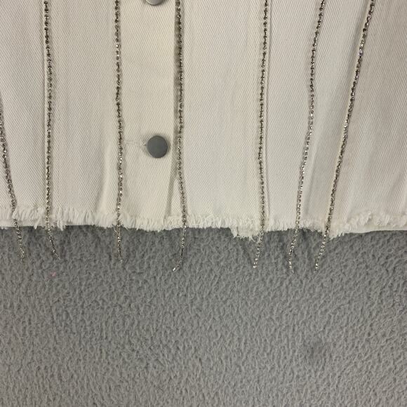 Savanna Jane Denim Jacket 1X Womens Rhinestone Embellished Country Western Cream - Picture 8 of 11